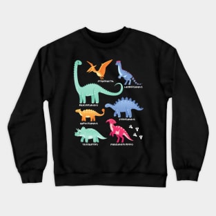 Types of Dinosaurs Future Paleontologist Kids Dino Lover Crewneck Sweatshirt